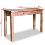 vidaXL Table console Bois de récupération massif 123 x 42 x 75 cm