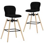vidaXL Chaises pivotantes de bar lot de 2 noir tissu