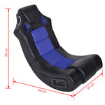 vidaXL Fauteuil à bascule à enceinte Noir et bleu Similicuir