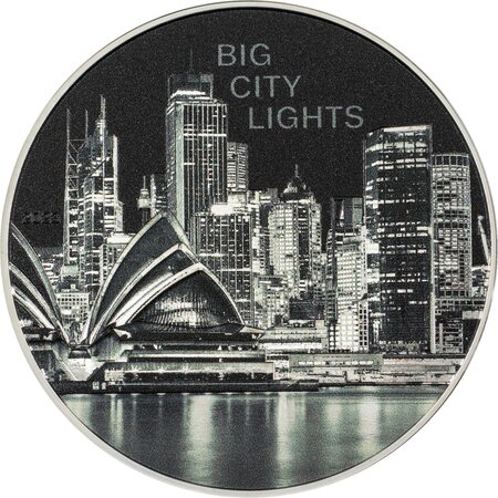 SYDNEY Big City Lights 1 onces argent monnaie 5 Dollars Cook Islands 2023
