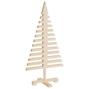 vidaXL Arbre de Noël en bois pour décoration 90 cm bois massif de pin