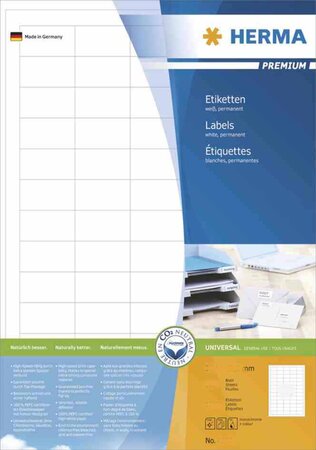 Etiquettes premium sur 200 feuilles a4, 70 x 50,8 mm, blanc herma