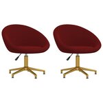 vidaXL Chaises à manger lot de 2 rouge bordeaux velours