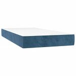 vidaXL Lit à sommier tapissier et matelas Bleu foncé 200x200cm Velours