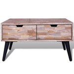 vidaXL Table basse avec 4 tiroirs Bois de teck recyclé