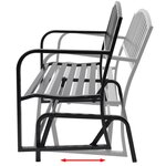 vidaXL Banc balançoire en acier noir