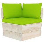 vidaXL Canapé palette à 4 places de jardin avec coussins Bois d'épicéa