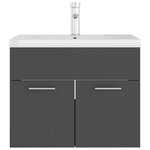 vidaXL Armoire d'évier avec lavabo intégré Gris Aggloméré