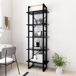 vidaXL Bibliothèque à 5 niveaux Noir 60x30x175 cm Bois ingénierie