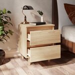 vidaXL Tables de chevet pieds en pin 2 Pièces Chêne sonoma 40x35x50 cm