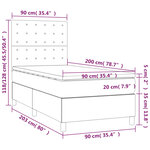 vidaXL Sommier tapissier avec matelas et LED Crème 90x200 cm Tissu