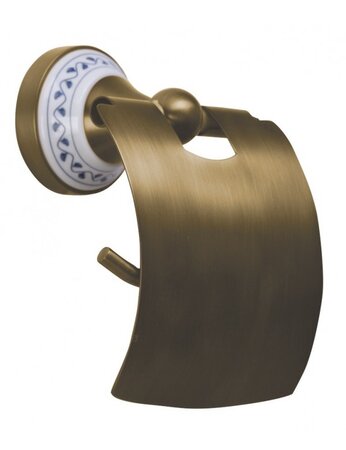 Dérouleur papier toilette KERA en laiton et céramique 13,6 x15,6 x9,5 cm