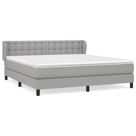 vidaXL Lit à sommier tapissier avec matelas Gris clair 180x200cm Tissu