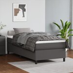 vidaXL Lit à sommier tapissier avec matelas Gris 90x190 cm Similicuir