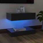 vidaXL Meuble TV avec lumières LED gris 60x35 cm