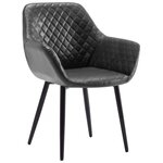 vidaXL Chaise à manger Gris Similicuir