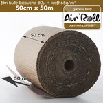 1 rouleau de film bulle d'air largeur 50cm x longueur 50m  - gamme air'roll kraft