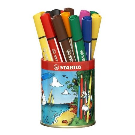 Godet de 16 Feutre coloriage Trio Scribbi Triangulaire Pte Large 8 couleurs STABILO