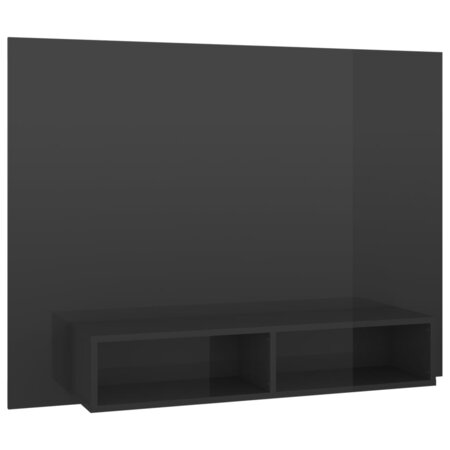 vidaXL Meuble TV mural Gris brillant 120x23 5x90 cm Aggloméré