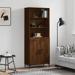 vidaXL Buffet haut Chêne marron 69 5x34x180 cm Bois d'ingénierie