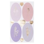 Stickers ovales aux motifs floraux Pastel - 36 pièces