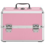 vidaXL Mallette à maquillage 22x30x21 cm Rose Aluminium