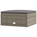 vidaXL Salon de jardin 6 Pièces avec coussins Gris Résine tressée