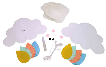 Kit Mobile en feutrine Nuage à coudre 25 x 23 cm