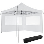 Tectake Tonnelle 3 x 3 m avec 2 rideaux - blanc