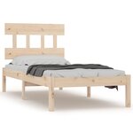 vidaXL Cadre de lit Bois massif 90x200 cm