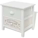 vidaXL Table de chevet en style français Bois