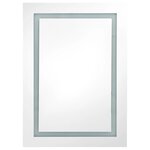 vidaXL Armoire de salle de bain à miroir LED gris brillant 50x13x70 cm