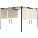 vidaXL Belvédère de jardin avec rideau latéral 3x3x2 25 m Crème