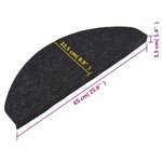 vidaXL Tapis d'escalier autocollants 15 Pièces 65x22 5x3 5 cm Anthracite