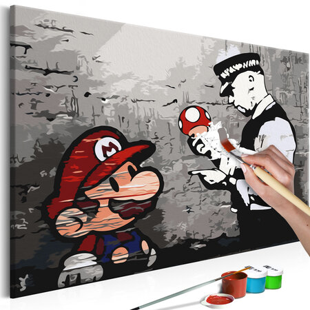 Tableau à peindre par soi-même - mario (banksy) l x h en cm 60x40