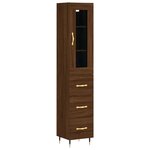 vidaXL Buffet haut Chêne marron 34 5x34x180 cm Bois d'ingénierie