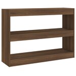 vidaXL Bibliothèque/Séparateur de pièce Chêne marron 100x30x72 cm