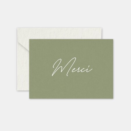 Carte de remerciements - calligraphie olive