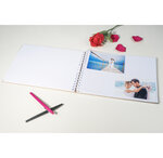 Album Photos À Spirales 50 Pages Blanches - Format 32x22cm - Kraft - Exacompta