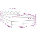 vidaXL Lit à sommier tapissier avec matelas Noir 140x190 cm Tissu