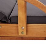 vidaXL Chaise longue avec coussin Bois d'acacia solide