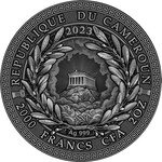 MEDUSA Great Greek Mythology 2 onces argent monnaie 2000 Francs Cameroon 2023