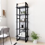 vidaXL Bibliothèque à 5 niveaux Gris 60x30x175 cm Bois ingénierie