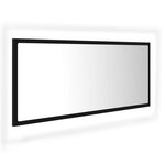 vidaXL Miroir à LED de salle de bain Noir 100x8 5x37 cm Acrylique