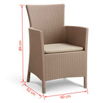 Allibert Chaises à dîner de jardin 2 Pièces Iowa Cappuccino