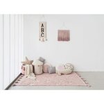 Tapis coton motif star - rose - 120 x 175