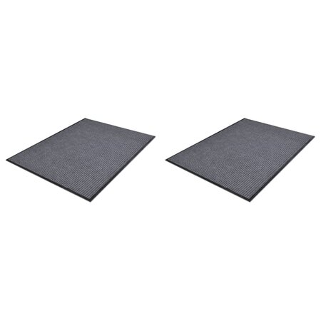vidaXL Paillassons 2 Pièces PVC Gris 90x60 cm