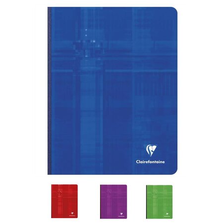 Cahier Broché Dos Toilé 17x22 cm 288p séyès 90g Couleur aléatoire CLAIREFONTAINE