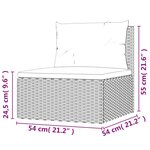 vidaXL Salon de jardin 9 Pièces avec coussins Gris Résine tressée
