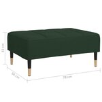 vidaXL Repose-pied Vert foncé 78x56x32 cm Velours